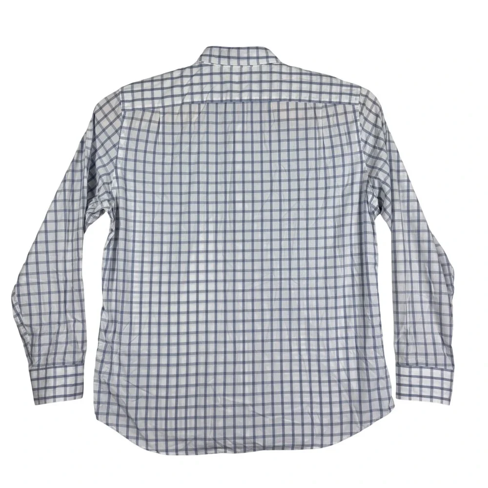 J Crew Shirt Mens XL Tailored Fit Washed Casual Button‎ Down White Gingham Check